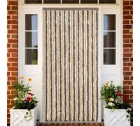 Vidaxl Rideau Anti-Mouches Marron Foncé Et Beige 100x220 Cm Chenille