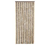 vidaXL Rideau anti-mouches marron foncé et beige 56x185 cm chenille 377353