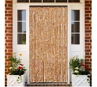 vidaXL Rideau anti-mouches Chenille ocre et blanc 118x220 cm