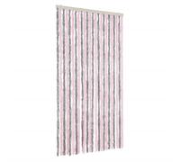 Vidaxl Rideau Anti-Mouches Gris Argenté Et Rose 100x220 Cm Chenille