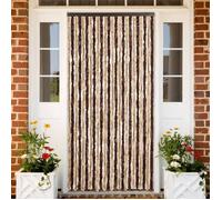 vidaXL Rideau anti-mouches en chenille beige et marron clair 100 x 230 cm