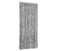 vidaXL Rideau anti mouches chenille G 56x200 cm gris, noir et blanc