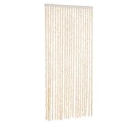 vidaXL Rideau Anti-Mouches, Store Anti-Insectes avec Crochet, Rideau de Porte Longueur et Largeur Réglables, Beige et Blanc 90x220 cm Chenille