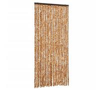 Vidaxl Rideau Anti-Mouches Ocre Et Blanc 90x200 Cm Chenille