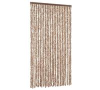 vidaXL Rideau Anti-Mouches, Store Anti-Insectes avec Crochet, Rideau de Porte Longueur et Largeur Réglables, Beige et Marron Foncé 100x230 cm Chenille