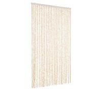 Rideau anti mouches beige et blanc 100x220 cm chenille