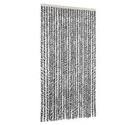 vidaXL Rideau Anti-mouches, Store Anti-insectes avec Crochet, Rideau de Porte Longueur et Largeur Réglables, Gris et Noir et 377337