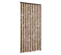 vidaXL Rideau anti-mouches en chenille Beige et marron clair 100 x 200 cm