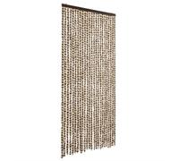 Vidaxl Rideau Anti-Mouches Beige Et Marron 100x230 Cm Chenille