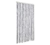 Rideau anti mouches gris et blanc 100x230 cm chenille