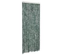 Vidaxl Rideau Anti-Mouches Vert Et Blanc 100x200 Cm Chenille
