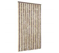 vidaXL Rideau Anti-Mouches, Store Anti-Insectes avec Crochet, Rideau de Porte Longueur et Largeur Réglables, Marron Foncé et Beige 100x200 cm Chenille