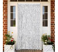 Rideau anti mouches gris clair et gris foncé 90x200 cm chenille