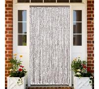 vidaXL Rideau anti-mouches taupe et blanc 118x220 cm chenille, rideau anti-mouche de porte, rideau d’insectes de porte, 4004892