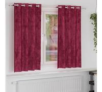 vidaXL Rideaux en Velours 2 pièces avec œillets Rouge vin 175 x 140 cm, pour fenêtres intérieures. Ensemble de Rideaux Qui bloquent la lumière et sont élégants.