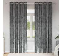 Vidaxl Rideau Avec Des Rideaux 2 Pcs Gris 225 X 140 Cm Velours