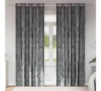 Vidaxl Rideau Avec Des Rideaux 2 Pcs Gris 245 X 140 Cm Velours