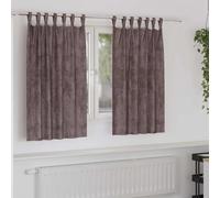 Vidaxl Rideau Avec Des Rideaux 2 Pcs Marron 140 X 140 Cm Velours