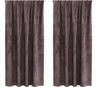 vidaXL Rideau avec rideaux 2 pcs brun 175 x 140 cm velours