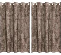 vidaXL Rideau avec rideaux 2 pcs Cappuccino 175 x 140 cm velours