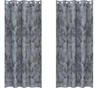 vidaXL Rideau avec rideaux 2 pcs gris argenté 225 x 140 cm velours