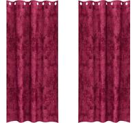 vidaXL Rideau avec rideaux 2 pcs rouge vin 245 x 140 cm velours