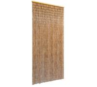 vidaXL Rideau de porte Bambou 90 x 200 cm anti-insectes Noir G