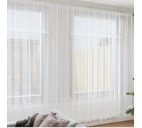 vidaXL Rideau en Dentelle avec des rideaux Blanc 280x1200cm Polyester 4107863