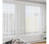 vidaXL Rideau en dentelle floral moderne Blanc Polyester 220 x 900 cm