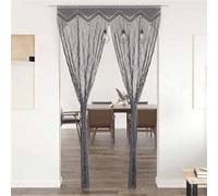 Rideau en macramé, Anthracite, 140x240 cm Coton