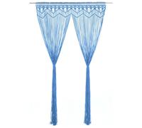 Vidaxl Rideau En Macramé Bleu 140x240 Cm Coton