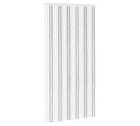 vidaXL Rideau Insectes Chenille Gris Clair et Blanc 100x200cm, Rideau de Porte Rectangulaire Moderne, Moustiquaire Facile à Installer, Décoration Polyvalente, Rideau Facile d'entretien pour