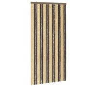 vidaXL Rideau Insectes Chenille Marron Foncé Beige 100x200 cm, Moustiquaire de Porte Rectangulaire Moderne, Moustiquaire Facile à Installer, Décoration Polyvalente, Rideau Facile d'entretien pour
