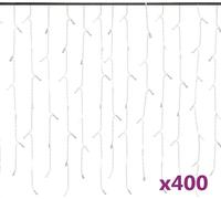 vidaXL Rideau lumineux LED Glaçon 10 m 400 LED blanc chaud 8 fonctions