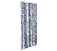 vidaXL Rideau moustiquaire bleu, blanc et argent 90x220cm chenille