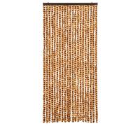 vidaXL Rideau moustiquaire ocre et blanc 90x220 cm chenille