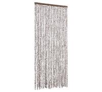 vidaXL Rideau moustiquaire taupe et blanc 90x220 cm chenille