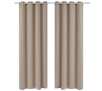 vidaXL Rideau occultant 2 pcs avec ¿illets métalliques 135x175cm Crème