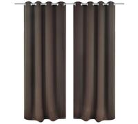 vidaXL Rideau occultant 2 pcs et ¿illets métalliques 135x175 cm Marron