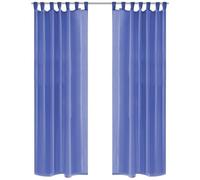vidaXL Rideau occultant 2 pcs Voile 140 x 225 cm Bleu royal
