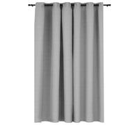 vidaXL Rideau Occultant Aspect de Lin avec Œillets Rideau de Fenêtre Salon Salle de Séjour Chambre à Coucher Maison Intérieur Gris 290x245 cm