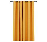 vidaXL Rideau Occultant Aspect de Lin avec Œillets Rideau de Fenêtre Salon Salle de Séjour Chambre à Coucher Maison Intérieur Jaune 290x245 cm