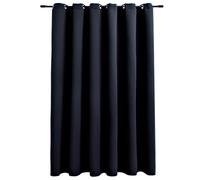 vidaXL Rideau occultant avec Anneaux en métal Noir 290x245 cm