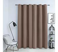 vidaXL Rideau Occultant avec Anneaux en Métal Occultant à Oeillet Ombrage Chambre à Coucher Fenêtre Salon Bureau Maison Intérieur Taupe 290x245 cm