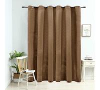 Vidaxl Rideau Occultant Avec Anneaux En Métal Velours Beige 290x245 Cm