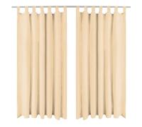 Vidaxl Rideau Occultant Avec Boucles 2 Pcs 140 X 175 Cm Beige