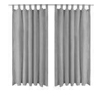 Vidaxl Rideau Occultant Avec Boucles 2 Pcs 140 X 175 Cm Gris