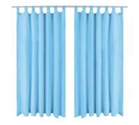 Vidaxl Rideau Occultant Avec Boucles 2 Pcs 140 X 175 Cm Turquoise