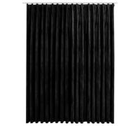 vidaXL Rideau occultant Velours 290x245 cm Lavable Crochets métalliques Noir