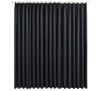 vidaXL Rideau Occultant avec Crochets Occultant à Oeillet Ombrage Chambre à Coucher Fenêtre Salon Bureau Maison Intérieur Noir 290x245 cm